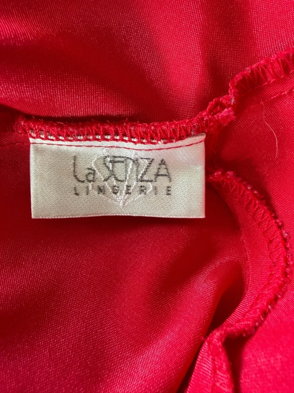 La Senza Red Satin Nightgown Slip Double Strap Keyhole Y2K - Picture 5 of 9